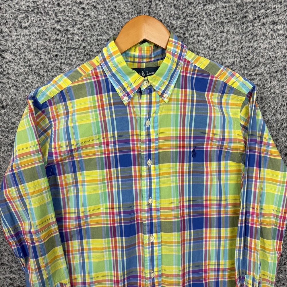 Polo Ralph Lauren Shirt Mens Medium Multicolor Plaid Classic Fit Button Down - Picture 8 of 16